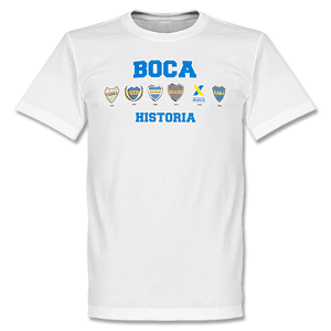 Boca Juniors Historia Logos T-Shirt - White