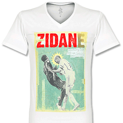 Football Culture ``Zidane`` V-Neck T-Shirt - White