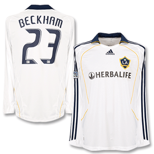 None LA Galaxy Home Shirt L/S 2008   Beckham No.23