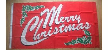 None Merry Christmas Red Large Christmas Flag 5ft x 3ft