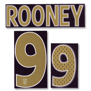 Rooney 9 06-08 England Away Name and Number