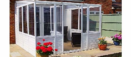 Norfolk Greenhouses Ultimate Sunroom / Conservatory White 3.8m - UPVC Plastic DIY