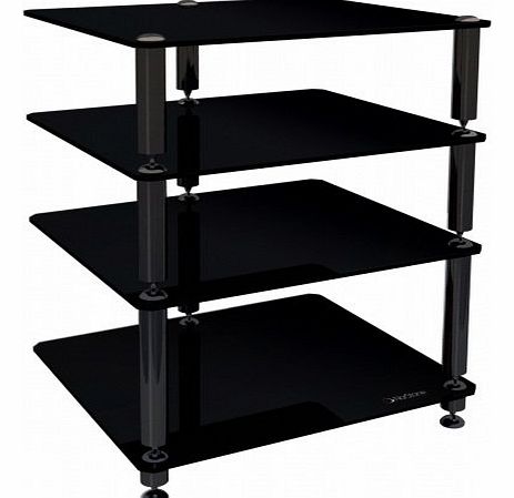 Norstone Bergen 2 4 Shelf for Hi-Fi Systems - Glossy Black