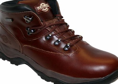 Northwest Territory Inuvik Leather Hiking Boots Waterproof Trekking Mens Walking Shoe (12, Brown)