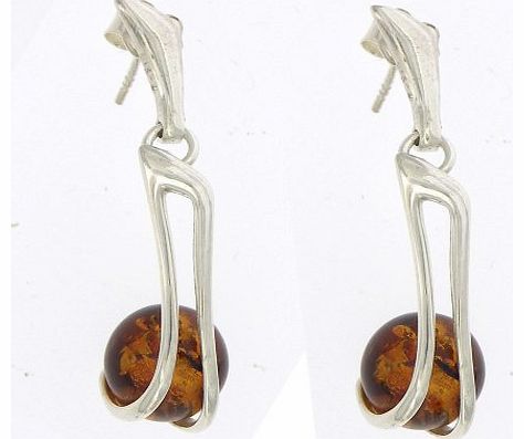 Nova Silver Amber Art Croquet Drop Earrings