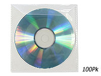 Novatech 100 Pack Of Plastic Wallets For DVD & CD Media