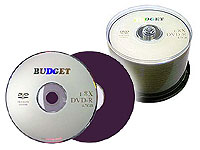 Budget 8x Speed DVD-R 50 Pack - Silver Top