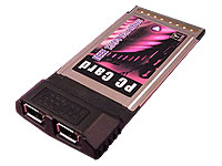 Firewire 2 Port PCMCIA Controller Card Adapter