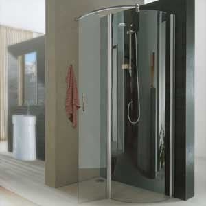 Novellini Go 6 Curved Fixed Panel and Door
