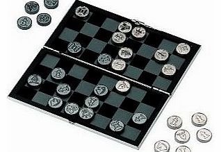 Novelties and Games Silver Plated Travel Chess and Draughts Set