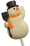 Novelty Chocolate Co. Snowman, White Chocolate Lollipop