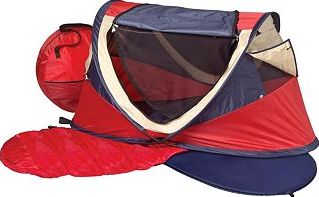 NSA, 2041[^]10069061 UV Deluxe Travel Cot with Mattress - Red