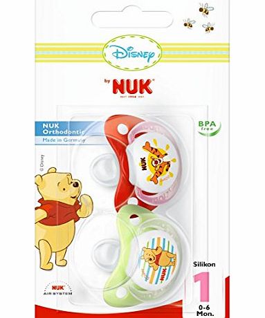 NUK Classic Disney Winnie the Pooh Silicone Soothers (Size 1)