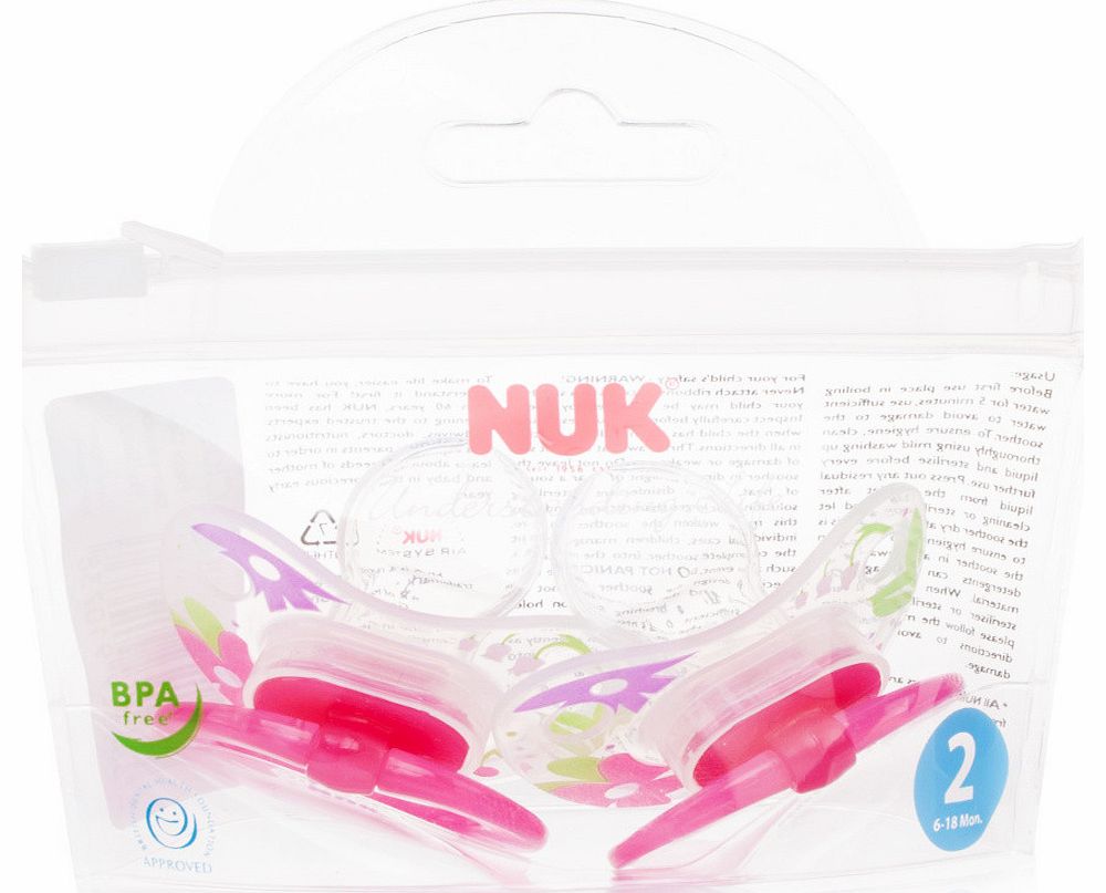 NUK Happy Days Silicone Soother for Girls Size 2