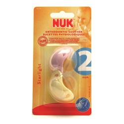 nuk Starlight Soother Latex Size 2 Pink/Yellow