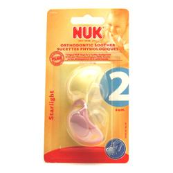nuk Starlight Soother Silicone Size 2 Pink/Yellow