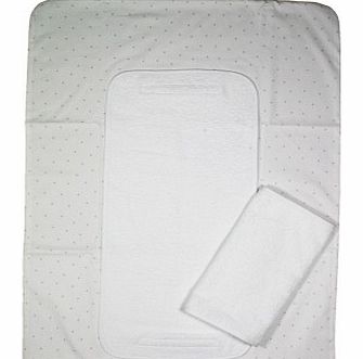 Changing mat cover white - pink stars `One size