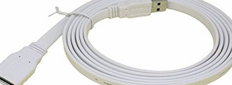 Nument White Flat Universal USB 3.0 extension cable Length 2M(6.56FT), A-Male to A-Female