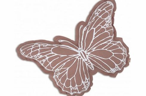 Numero 74 Butterfly cushion - white and dusky pink `One size