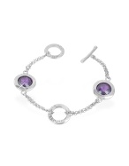 Amethyst Cubic Zirconia Sterling Silver Toggle