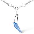 Blue Horn Pendant on Sterling Silver Necklace