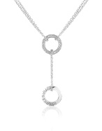 Nuovegioie Cubic Zirconia Sterling Silver Drop Necklace