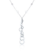 Nuovegioie Polished Circles Sterling Silver Drop Necklace