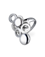 Nuovegioie Polished Circles Sterling Silver Fashion Ring
