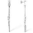 Polished Sterling Silver Rectangle Drop Earrings