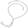 Nuovegioie Sixty - Sterling Silver Rectangle Drop Necklace