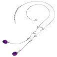 Nuovegioie Sterling Silver Purple Crystals Drop Necklace