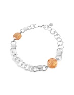 Yellow Faceted Bead Sterling Silver Bracelet