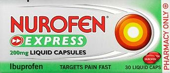 Nurofen, 2041[^]10067623 Express 200mg Liquid Capsules - 30