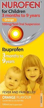 Nurofen, 2041[^]10073483 For Children 3 months to 9 years Orange