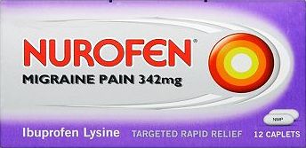 Nurofen, 2041[^]10023682 Migraine Pain 342mg - 12 Caplets 10023682