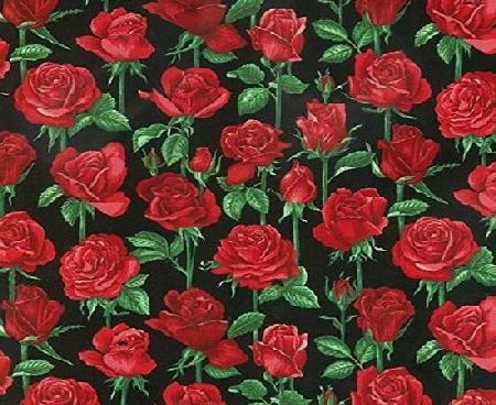 Nutex Fat Quarter Roses Are Red Stems Flowers Cotton Quilting Fabric Nutex 88950 103
