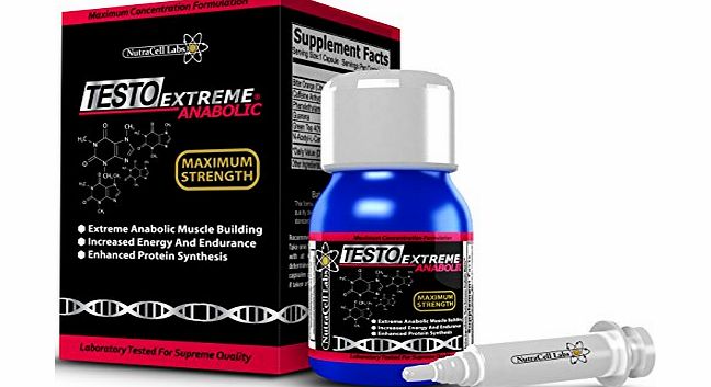 Testo Extreme Anabolic (1 Month Supply) Strongest Legal Testosterone Booster | Muscle Growth & Strength Body Building Supplement