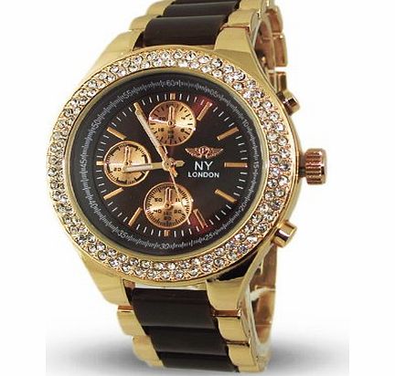 NY Branded Fashion Unique Wrist Watch Best Christmas Birthday Gift Ideal Unisex Watches at Discounted Sale Price - Rose Gold Watch with Crystals
