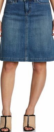 NYDJ Womens Emma A-Line Skirt, Blue (Mid Denim), Size 10