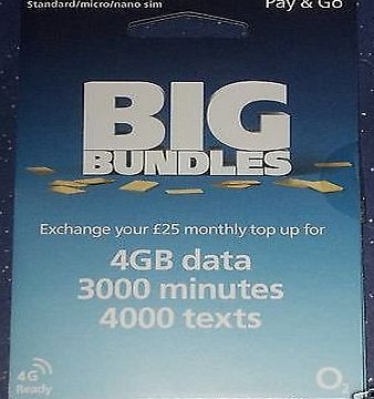 O2 4G PAY AS YOU GO Multi Sim Includes- NANO/MICRO/STANDARD SIM For IPHONE 4, 4S, 5, 5C, 5S, 6, 6S, 6-Plus / Galaxy S3, S4, S5, S6, S6-Edge / Ipad 2,3,4, Air2 / Air5 / Galaxy Tab / Notes 2, 3, 4 amp;