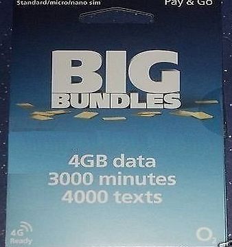 O2 OFFICIAL BUNDLE PAYG MULTI SIM Includes- NANO/MICRO/STANDARD SIM CARD - UNLIMITED CALLS, TEXTS amp; DATA - For Iphone 4, 4S, 5, 5C, 5S, 6, 6S, 6  Ipad-1, 2, 3, 4, Air / Air2 / Tablets / Android a