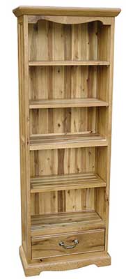 oak Bookcase 71in x 25.5in Thin With Drawer