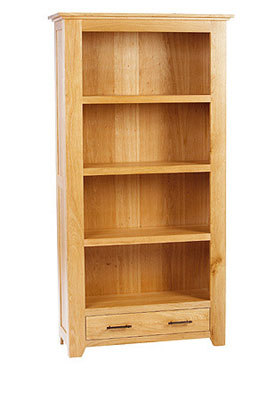 oak Bookcase 75in x 39in Large With Drawer Tuscany
