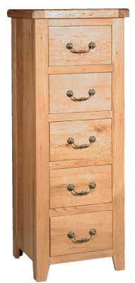oak CHEST OF DRAWERS 5 DRAWER COTSWOLD RUSTIC
