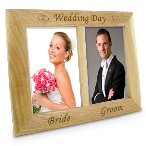 Oak Effect Wedding Day Photo Frame