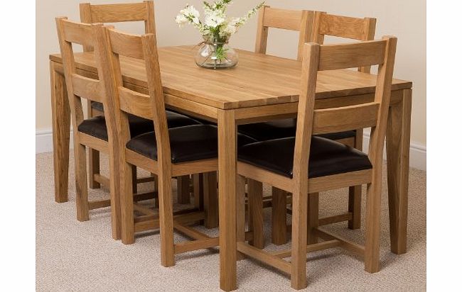 BEVEL SOLID OAK 150 DINING ROOM TABLE AND LINCOLN CHAIRS *Available with 4 or 6 chairs* (6)