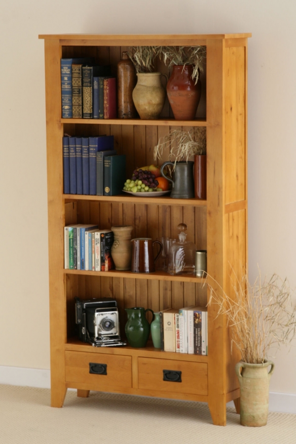 Oak Furniture Land Eden Tall Bookcase in Medium Oak