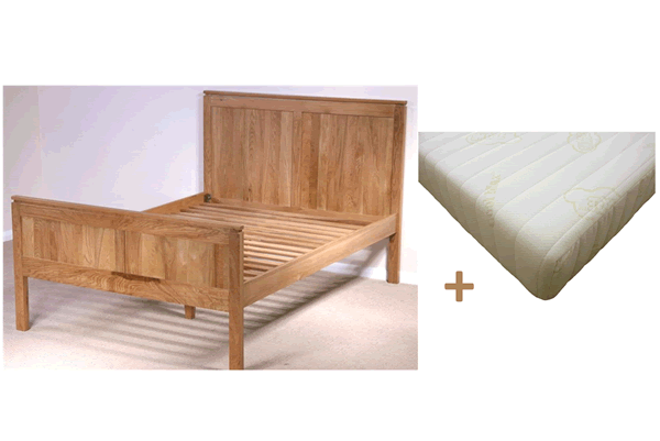 Oak Furniture Land Galway Solid Oak Double Bed and Mattress Set