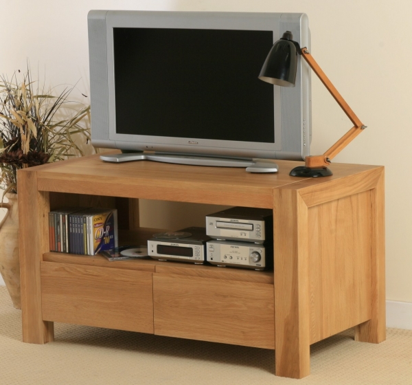 Oak Furniture Land Pablo Solid Oak 2 Drawer TV Cabinet