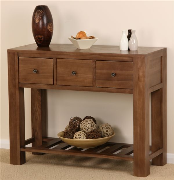 Wesley Ash Three Drawer Console Table